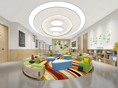 现代幼儿园阅读区3D模型下载